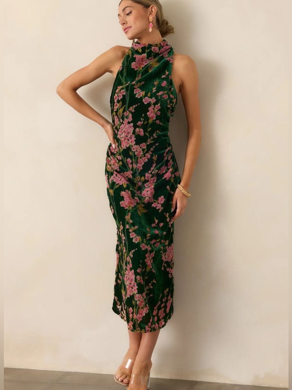 NWT Evercharm Floral Dress in Velvet